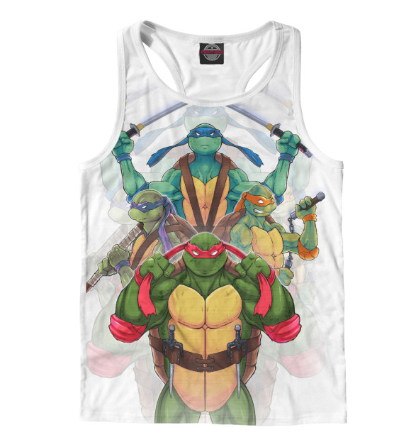 Мужская майка-борцовка с изображением Черепашки-Ниндзя цвета Белый