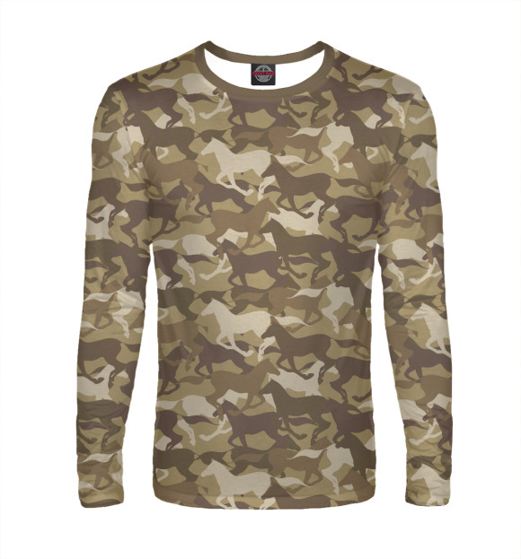 Мужской лонгслив с изображением Лошади цвета Белый