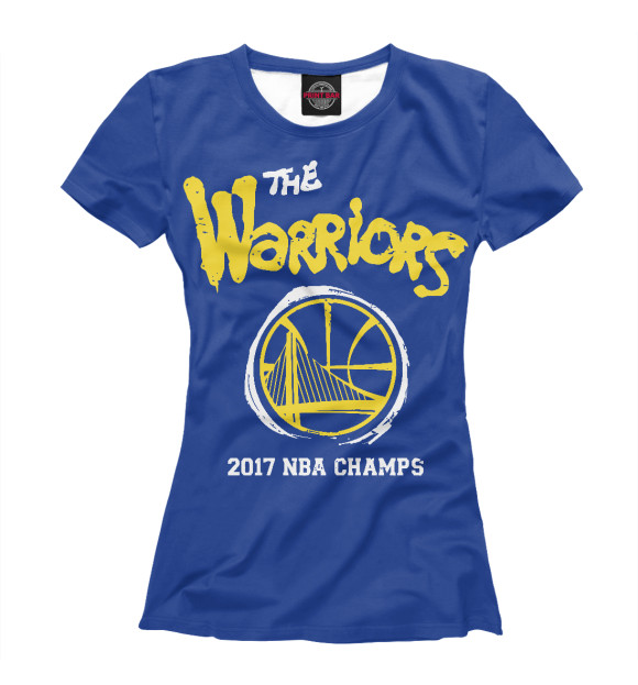 Женская футболка с изображением Warriors Champions цвета Белый