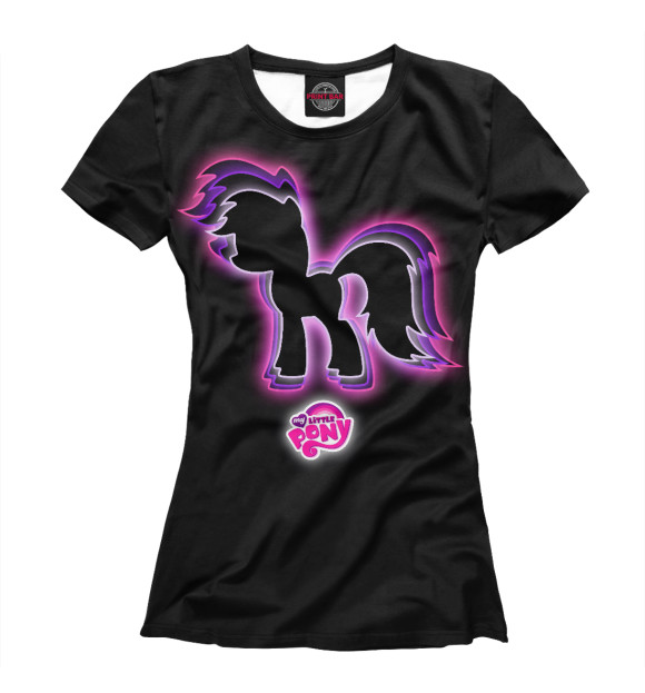 Женская футболка с изображением Pony цвета Белый