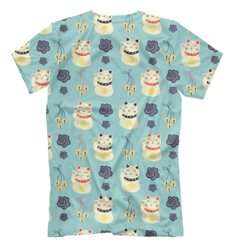 

Футболки Print Bar, Серый, Японские кошки счастья