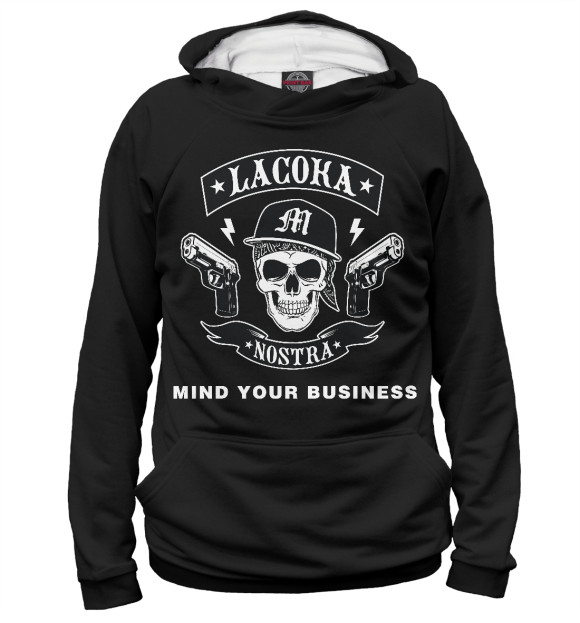 Женское худи с изображением La Coka Nostra цвета Белый