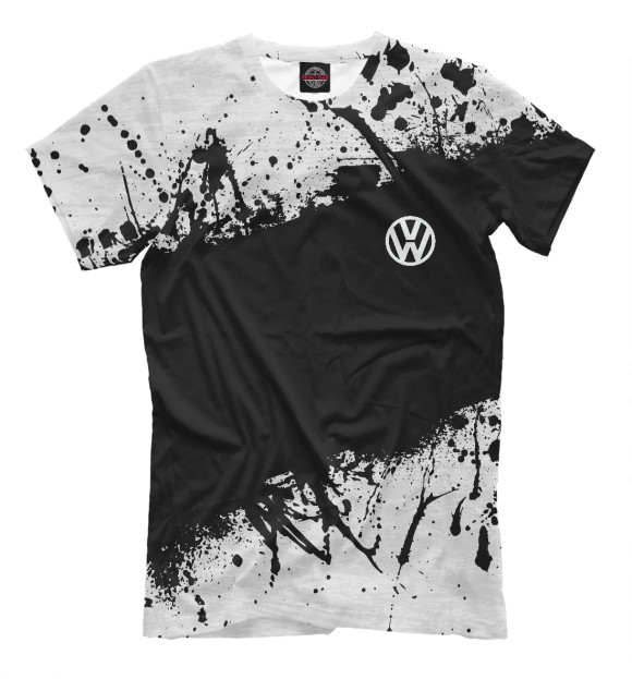 Мужская футболка с изображением Volkswagen sport цвета Черный
