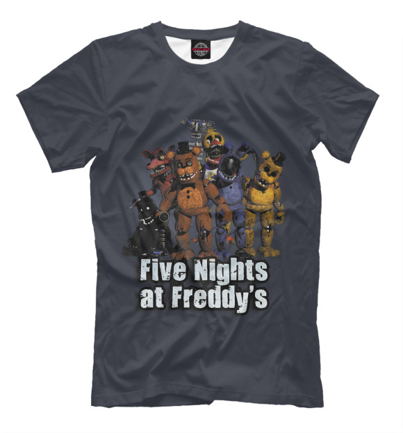 Мужская футболка с изображением Five Nights At Freddy\'s цвета Белый