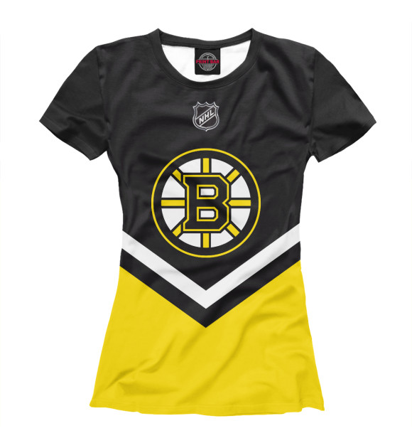 Женская футболка с изображением Boston Bruins цвета Белый