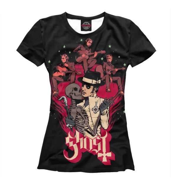 Женская футболка с изображением Ghost цвета Белый
