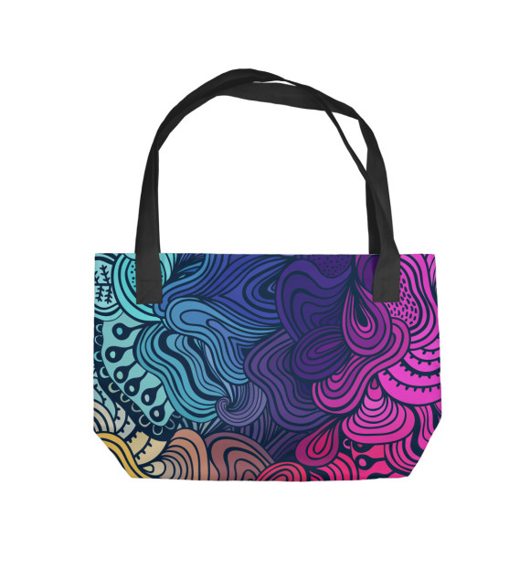 Пляжная сумка с изображением Psychedelic Rainbow цвета 
