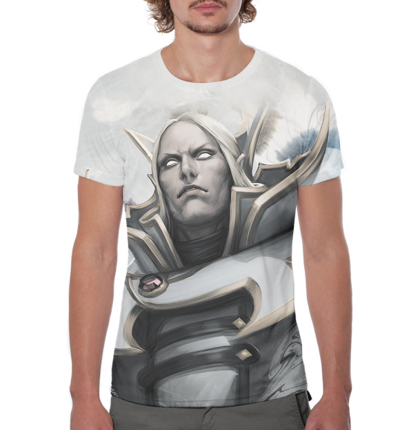 Мужская футболка с изображением Invoker цвета Белый