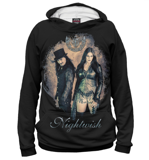 Мужское худи с изображением Nightwish цвета Белый