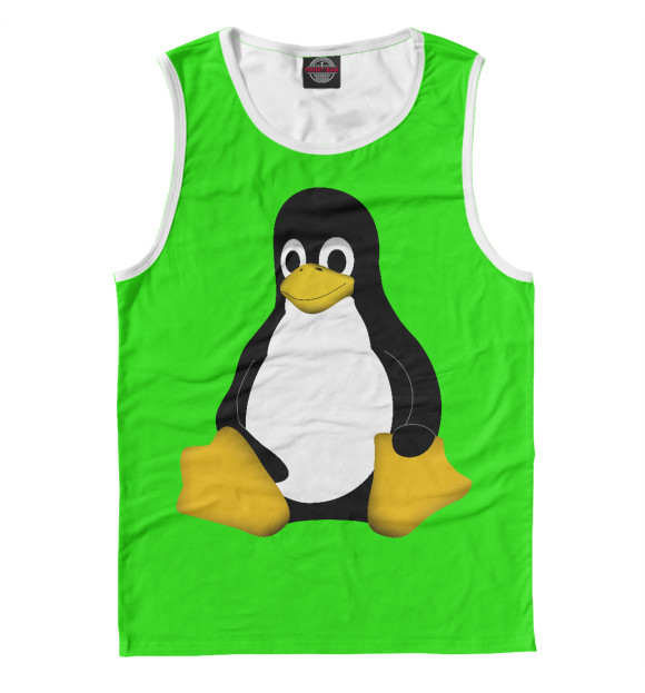Майка для мальчика с изображением Tux цвета Белый
