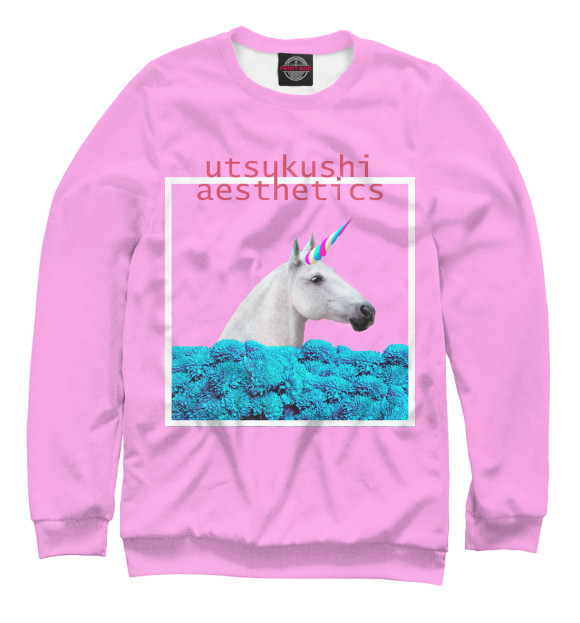 Свитшот для мальчиков с изображением Aesthetics (Unicorn Pink) цвета Белый