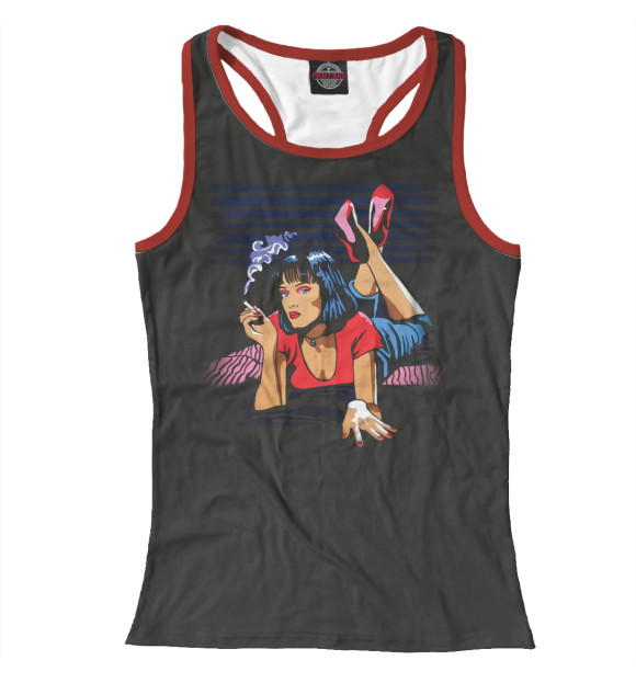 Женская майка-борцовка с изображением Pulp Fiction цвета Белый