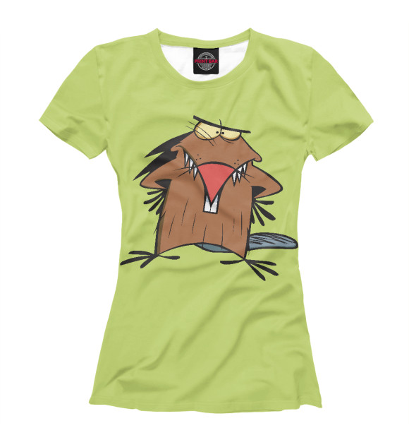 Женская футболка с изображением Крутые бобры цвета Белый