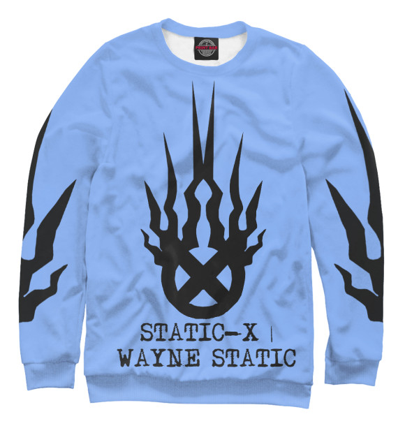 Мужской свитшот с изображением Static-X | Wayne Static Blue цвета Белый