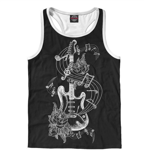 Мужская майка-борцовка с изображением Красота музыки цвета Белый