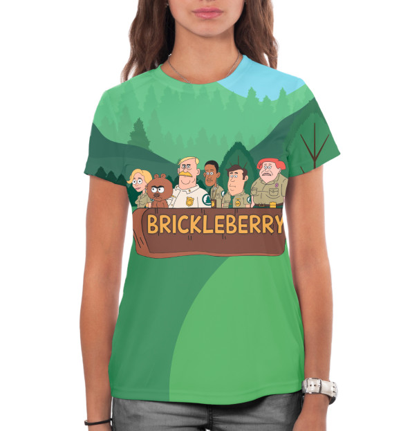 Женская футболка с изображением Brickleberry цвета Белый