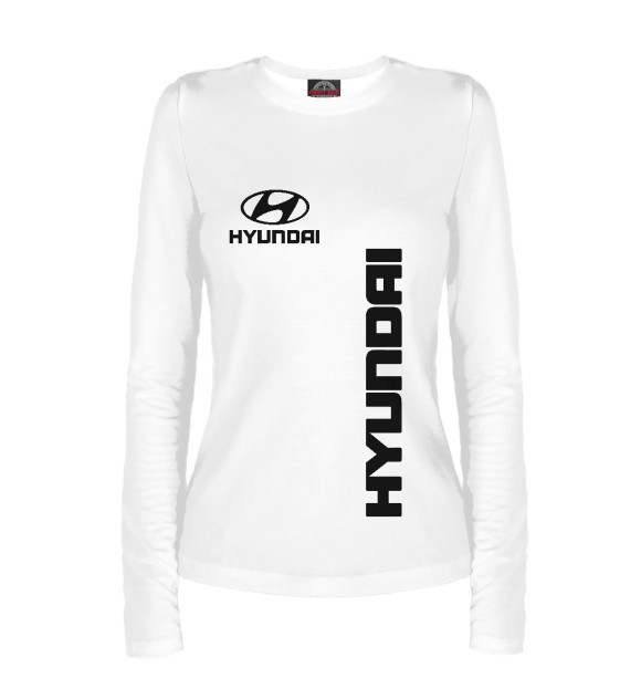 Женский лонгслив с изображением Hyundai цвета Белый
