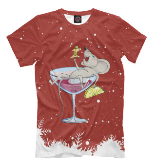 Мужская футболка Мышка в коктейле