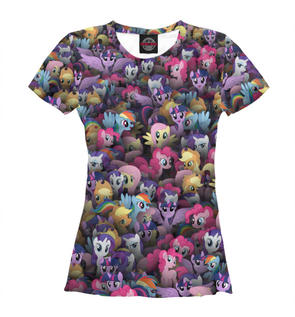 Женская футболка с изображением My little pony. Персонажи цвета Белый