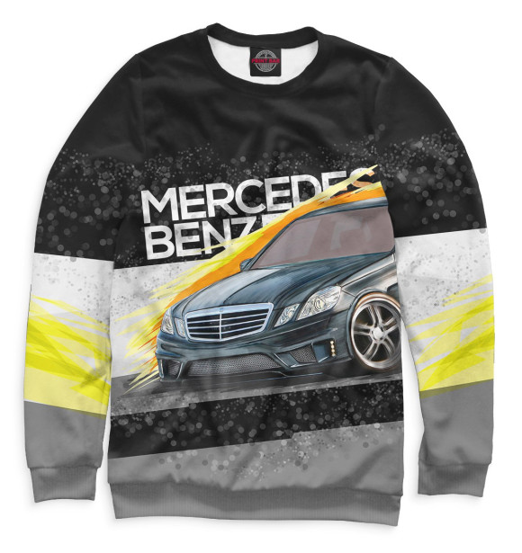 Свитшот для девочек с изображением Mercedes-benz E-class цвета Белый