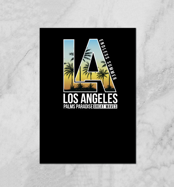 Плакат с изображением Los Angeles цвета Белый