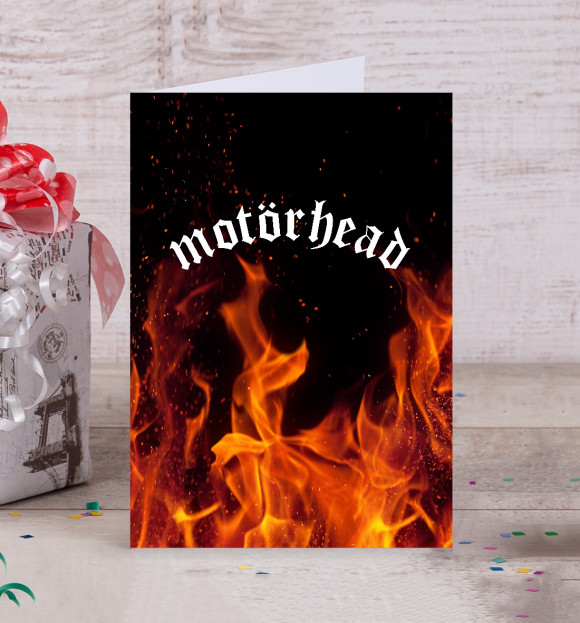 Открытка с притом Motorhead цвета Белый Открытка с изображением Motorhead цвета Белый