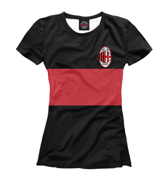 Женская футболка с изображением ФК Милан цвета Белый