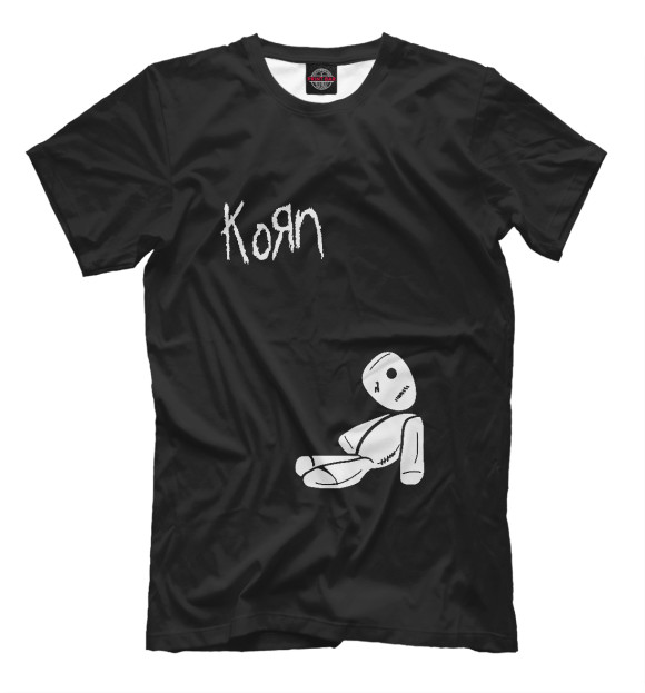 Мужская футболка с изображением Korn цвета Белый
