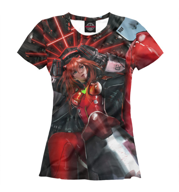 Женская футболка с изображением Evangelion цвета Белый