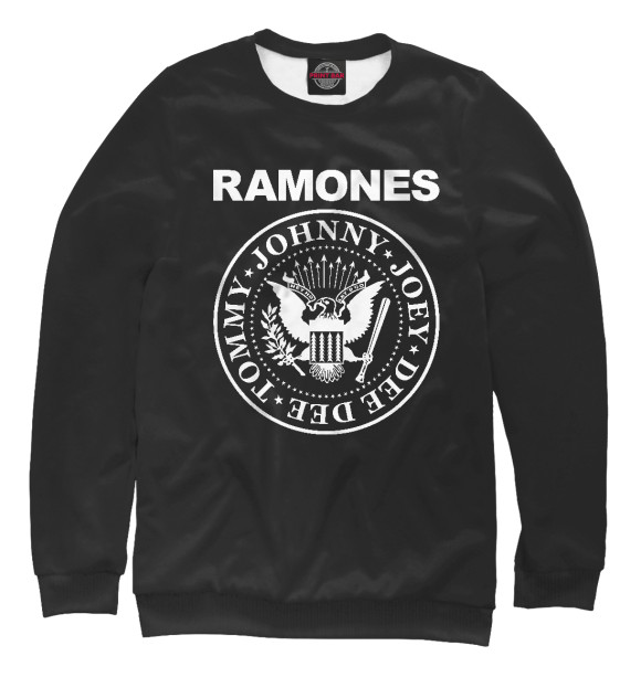 Мужской свитшот с изображением Ramones цвета Белый