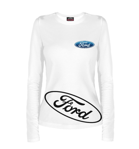 Женский лонгслив с изображением Ford цвета Белый