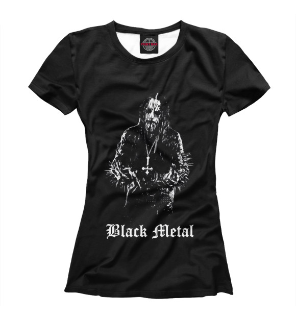 Футболка для девочек с изображением Black Metal цвета Белый