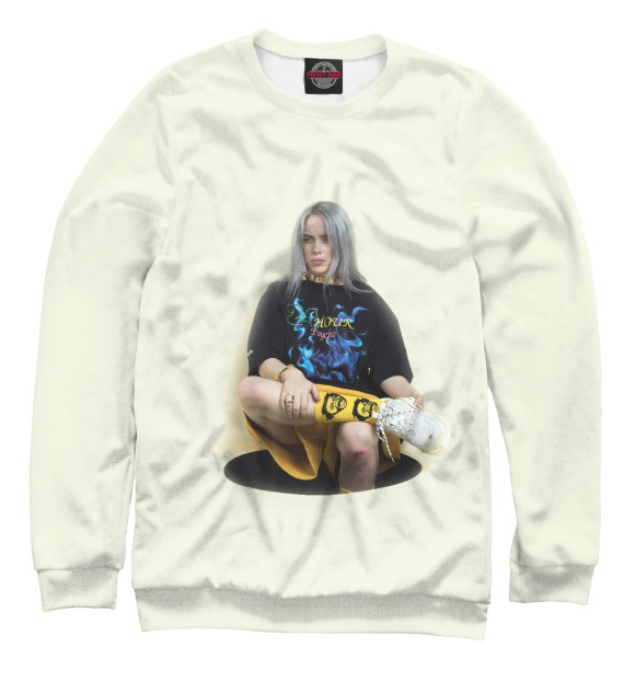 Мужской свитшот с изображением Billie Eilish цвета Белый