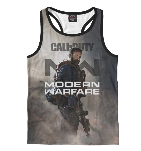 Мужская майка-борцовка с изображением Call of Duty: Modern Warfare 2019 цвета Белый