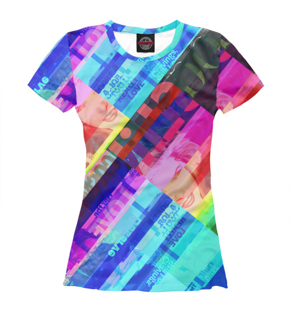 Футболка для девочек с изображением Глитч журнал цвета Белый