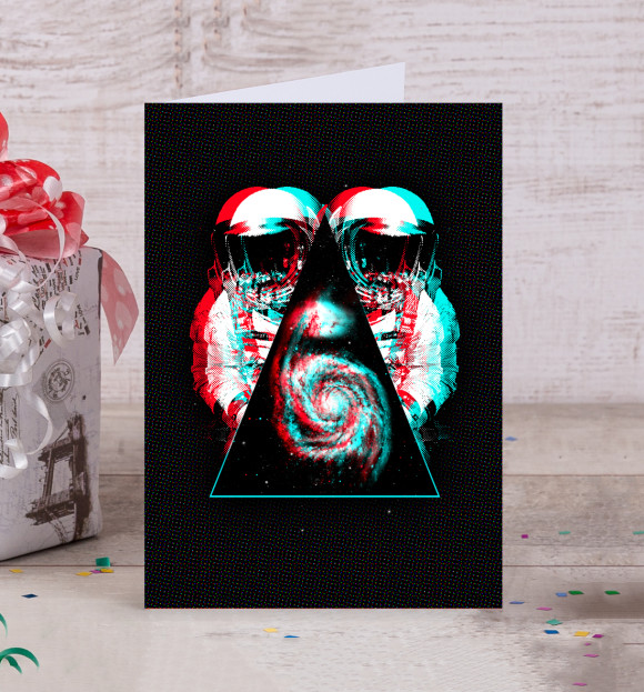 Открытка с изображением Stereo Space цвета Белый