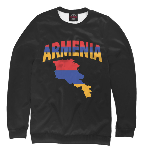 Свитшот для девочек с изображением Армения цвета Белый