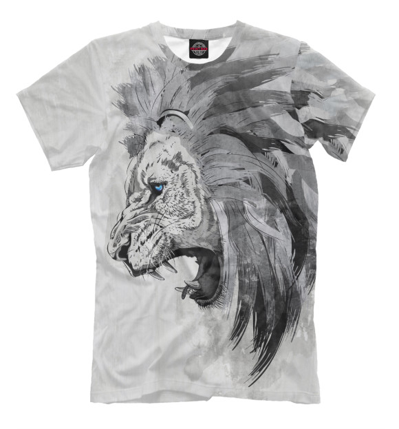 Мужская футболка с изображением Lion цвета Бежевый