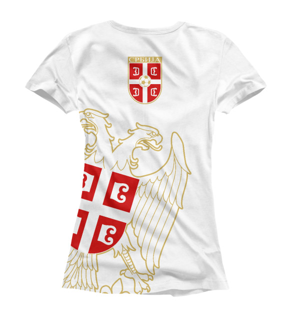 Женская футболка с изображением Сербия цвета Белый