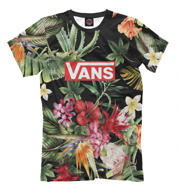 Мужская футболка с изображением VANS Tropical цвета Молочно-белый