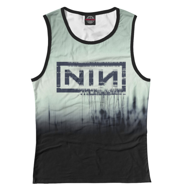 Майка для девочки с изображением Nine Inch Nails цвета Белый