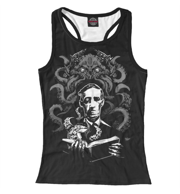 Женская майка-борцовка с изображением Лавкрафт цвета Белый