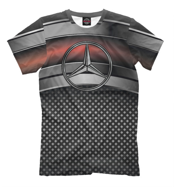 Мужская футболка с изображением Mercedes-Benz Metal цвета Белый