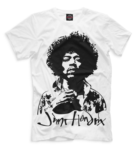 Мужская футболка с изображением Jimi Hendrix цвета Молочно-белый