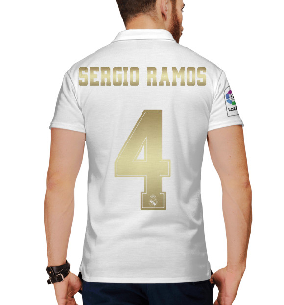 Мужское поло с изображением Sergio Ramos форма цвета Белый