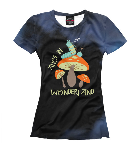 Футболка для девочек с изображением Alice In Wonderland цвета Белый