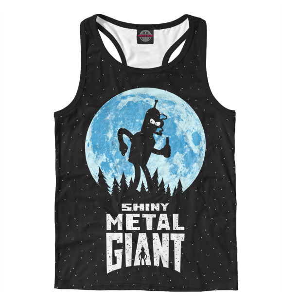 Мужская майка-борцовка с изображением Bender Metal Giant цвета Белый