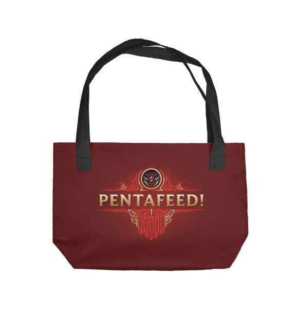 Пляжная сумка с изображением Pentafeed цвета 