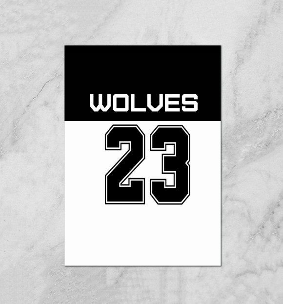 Плакат с притом Wolves цвета Белый Плакат с изображением Wolves цвета Белый