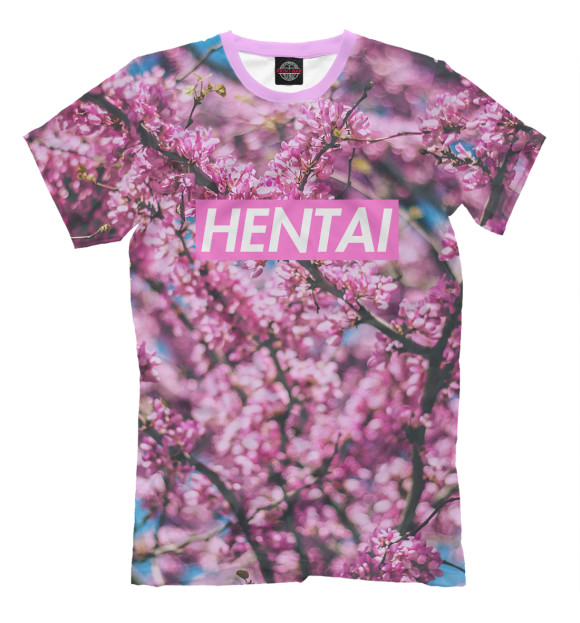 Мужская футболка с изображением Sakura hentai цвета Серый